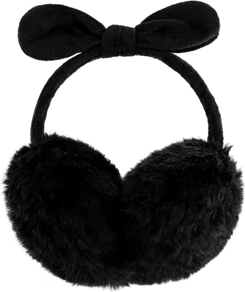 POXIMI Store Women Winter Earmuffs Girl Ski Adjustable Ear Covers for Cute Bow Ear Warmer Outdoor Earmuff Fleece Lining - Image 1